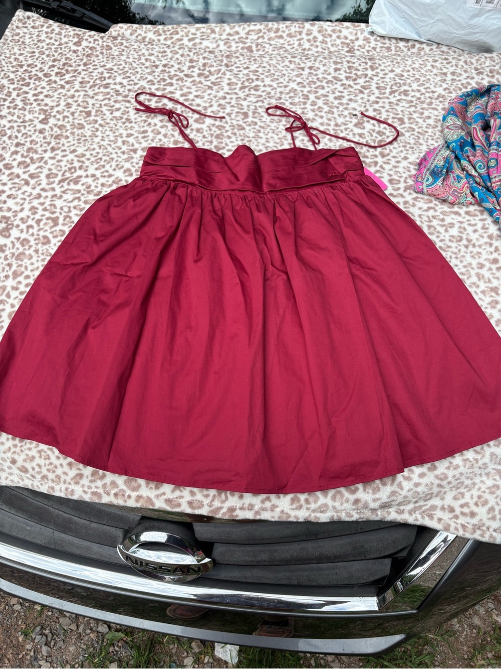 NWT Buddy Love Size Medium Burgundy Baby doll Micro Mini Dress